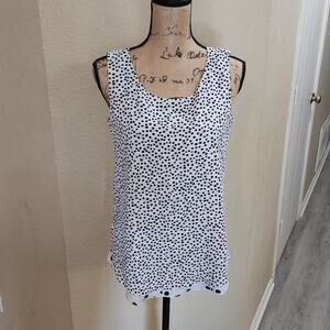 Chico's black & white polka dot tank top size XS‎